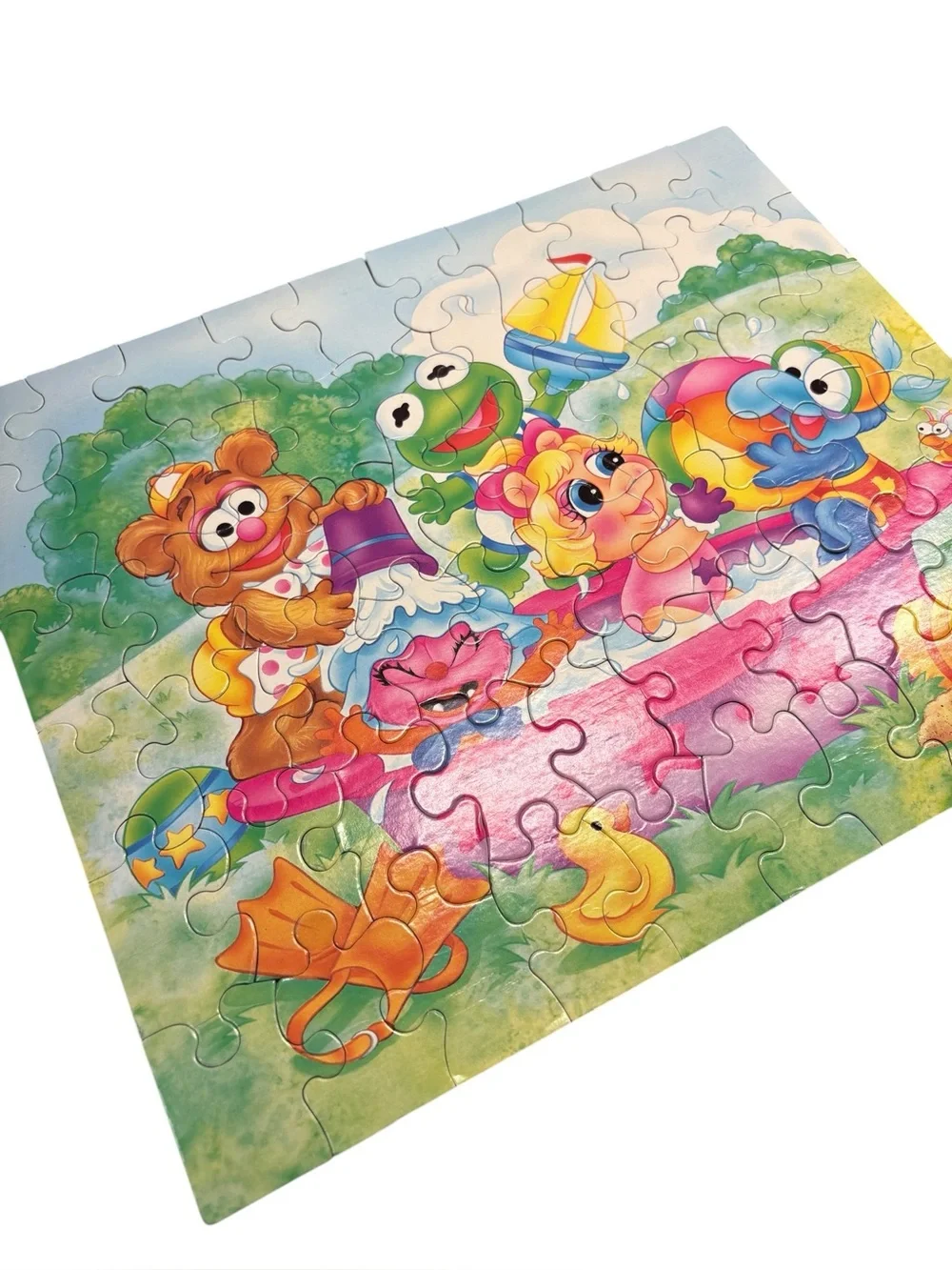 Vintage 80s Muppet Babies 60 Piece Puzzle Swimming Pool Scene